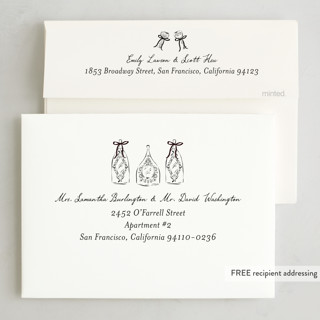 This is a noir holiday party invitations with foil pressed by Jackie Crawford called champagne new year printing on signature in standard