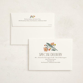 This is a rose holiday party invitations with foil pressed by Karidy Walker called storybook garden printing on signature in standard