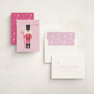 This is a candy holiday party invitations with foil pressed by Hudson meet Rose called cracking printing on signature in standard