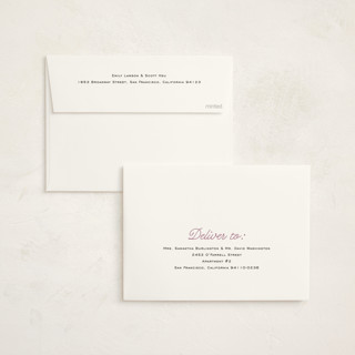 This is a lilac holiday party invitations with foil pressed by Louise Kay called cheers celebration printing on signature in standard