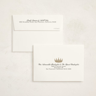 This is a caramel graduation thank you cards with foil pressed by Yolanda Mariak Chendak called belle of the ball printing on strathmore in standard