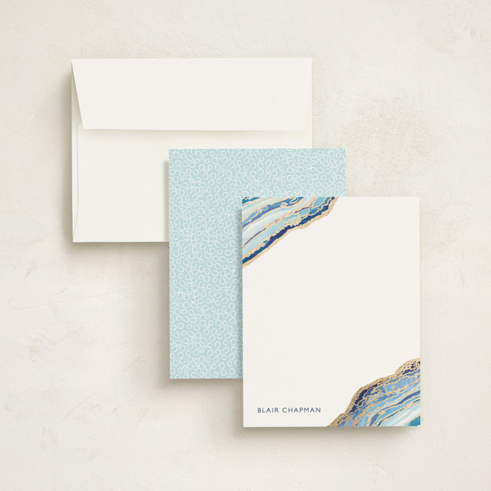 Gilt Agate FoilPressed Stationery by Kaydi Minted