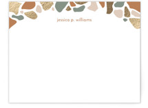 This is a brown foil stamped stationery by Kristin Lundeen called terrazzo notes with foil-pressed printing on signature.