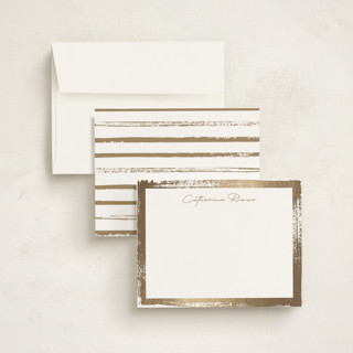 This is a golden foil stamped stationery with foil pressed by Pixel and Hank called catherine printing on signature in 4.25x5.5
