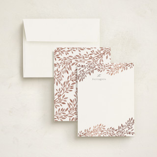 This is a cotton foil stamped stationery with foil pressed by Yaling Hou Suzuki called perch printing on signature in 4.25x5.5