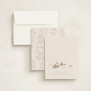This is a ivory foil stamped stationery with foil pressed by Kelly Schmidt called mist printing on signature in 4.25x5.5