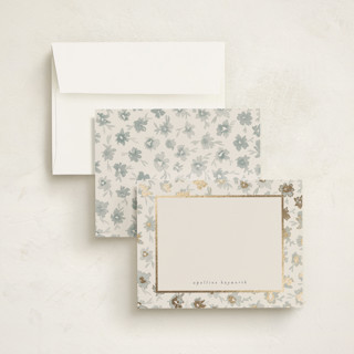 This is a skylight foil stamped stationery with foil pressed by Gwen Bedat called bleuets printing on signature in 4.25x5.5