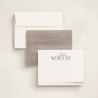 This is a classic black foil stamped stationery with foil pressed by Erin L. Wilson called front office printing on signature in 4.25x5.5