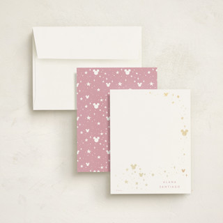 This is a bubblegum foil stamped stationery with foil pressed by Danie Romrell called disney mickey's magic printing on signature in 4.25x5.5