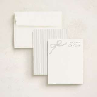This is a cloud foil stamped stationery with foil pressed by Paper Raven Co. called a little bow printing on signature in 4.25x5.5