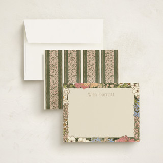 This is a sherbet foil stamped stationery with foil pressed by Leah Bisch called in the garden printing on signature in 4.25x5.5