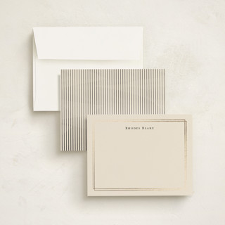 This is a cream foil stamped stationery with foil pressed by Ani Somi called calling card printing on signature in 4.25x5.5