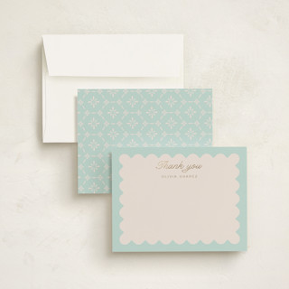 This is a aquamarine foil stamped stationery with foil pressed by Leia Matt called macaron box printing on signature in 4.25x5.5