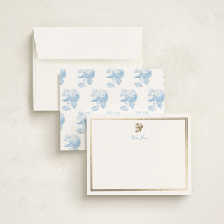 This is a sky blue foil stamped stationery with foil pressed by Megan Davis called cheseapeake printing on signature in 4.25x5.5