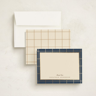 This is a blue spruce foil stamped stationery with foil pressed by Creo Study called gilded checks printing on signature in 4.25x5.5