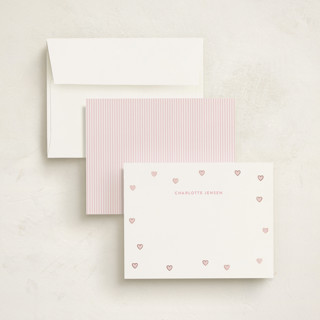 This is a blush foil stamped stationery with foil pressed by Angela Garrick called sweethearts printing on signature in 4.25x5.5