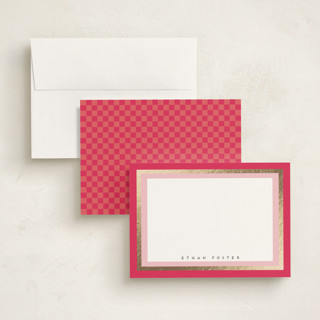 This is a candied apple personalized stationery thank you cards with foil pressed by chocomocacino called limoncello printing on signature in 5x7