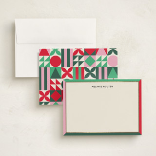 This is a brights personalized stationery thank you cards with foil pressed by Inkblot Design called bold border printing on signature in 5x7