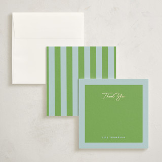 This is a day personalized stationery thank you cards with foil pressed by mo kelley called squared thank you printing on signature in 5x7