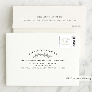 This is a vanilla kids thank you cards with standard by Allison Massingill called modern leaves printing on strathmore in standard