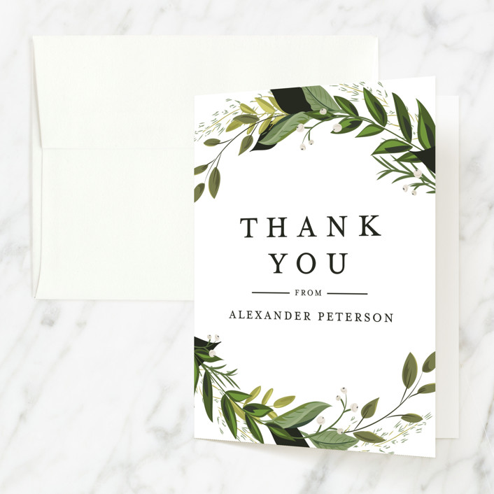 "Vines of Green" - First Holy Communion Thank You Cards in Fern by Susan Moyal.