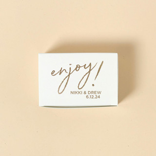 This is a natural wedding day of favors by ForYourParty called enjoy cake box, set of 50 in standard