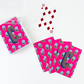 This is a multicolor home decor by Clairebella called kyra monogrammed playing cards in standard