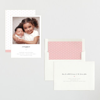 This is a spruce birth announcements with foil pressed by Emily Sabol Goss called simple signature printing on recycled smooth signature in standard