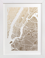foil pressed new york city map