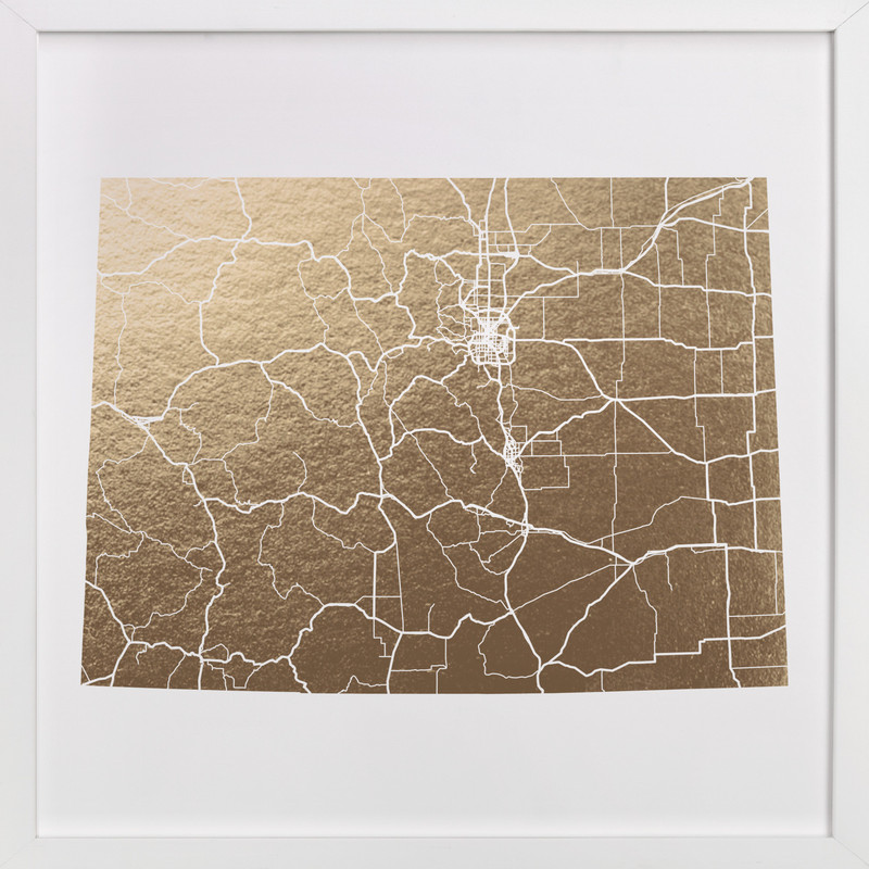Colorado Map FoilPressed Wall Art by GeekInk Design Minted