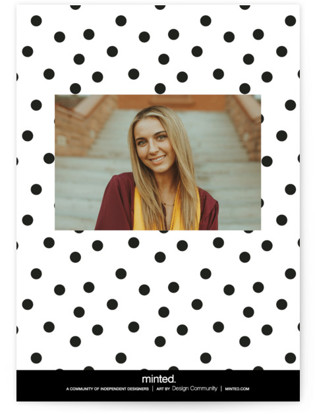 This is a ivory graduation announcements with foil pressed by Yaling Hou Suzuki called break boundaries printing on recycled smooth signature in petite