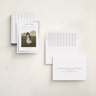 This is a pearl graduation announcements with foil pressed by Nicole Walsh called triple frame printing on recycled smooth signature in standard