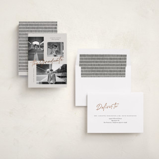 This is a smoke graduation announcements with foil pressed by Michelle Taylor called complete printing on recycled smooth signature in standard