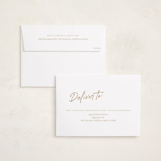 This is a blush graduation announcements with foil pressed by Michelle Taylor called complete printing on recycled smooth signature in standard