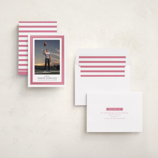 This is a bubblegum graduation announcements with foil pressed by Jessica Williams called class tradition printing on recycled smooth signature in standard