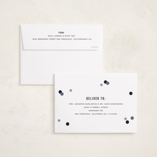 This is a ocean graduation announcements with foil pressed by Pixel and Hank called grad confetti printing on recycled smooth signature in standard