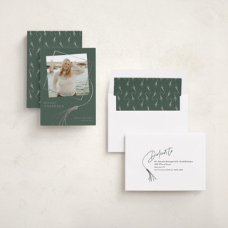 This is a juniper graduation announcements with foil pressed by Beth Murphy called tassel dance printing on recycled smooth signature in standard