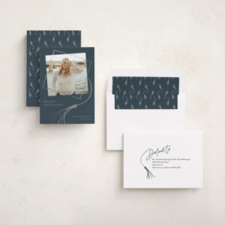 This is a waterfall graduation announcements with foil pressed by Beth Murphy called tassel dance printing on recycled smooth signature in standard