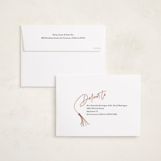 This is a blush graduation announcements with foil pressed by Beth Murphy called tassel dance printing on recycled smooth signature in standard