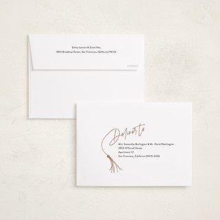 This is a maroon graduation announcements with foil pressed by Beth Murphy called tassel dance printing on recycled smooth signature in standard