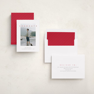This is a smoke graduation announcements with foil pressed by Brandy Folse called streamlined printing on recycled smooth signature in standard