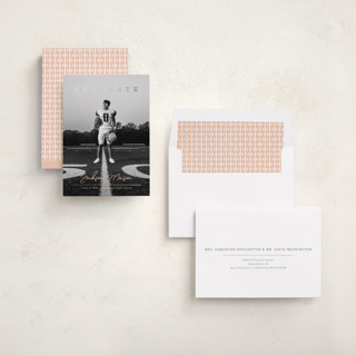 This is a rose graduation announcements with foil pressed by Kaydi Bishop called balance printing on signature in standard