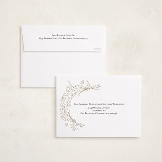 This is a ecru graduation announcements with foil pressed by Corie Page called floral flourish printing on signature in standard