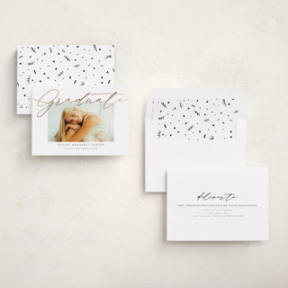 This is a snow graduation announcements with foil pressed by Meggy Masters called graduate flow printing on recycled smooth signature in standard
