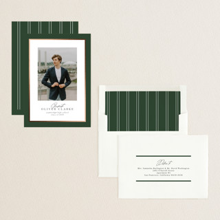 This is a forest graduation announcements with foil pressed by Nicole Walsh called classic edge printing on recycled smooth signature in standard