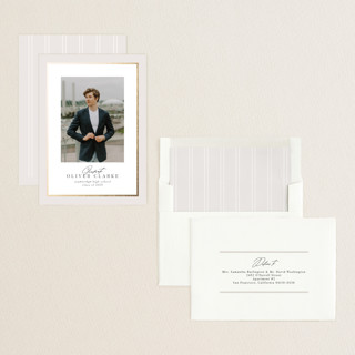 This is a linen graduation announcements with foil pressed by Nicole Walsh called classic edge printing on recycled smooth signature in standard