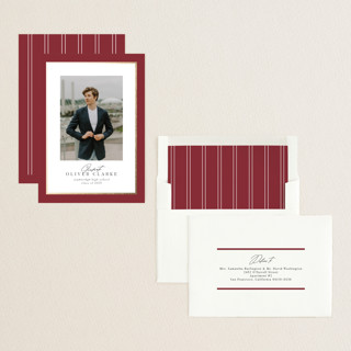 This is a cardinal graduation announcements with foil pressed by Nicole Walsh called classic edge printing on recycled smooth signature in standard