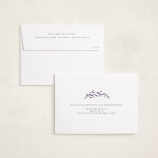 This is a orchid graduation announcements with foil pressed by Kim Thoa called abstract laurel graduate printing on recycled smooth signature in standard