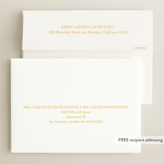 This is a corn graduation announcements with foil pressed by Carolyn Hunt called block print printing on recycled smooth signature in standard