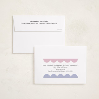 This is a lavender graduation announcements with foil pressed by Maria Alou called graduation stamp printing on recycled smooth signature in standard